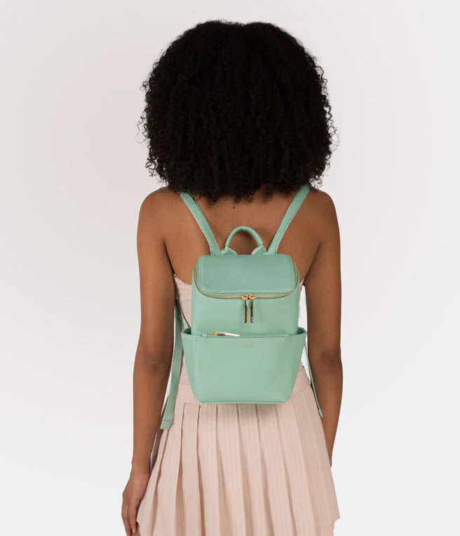 Braves Small Vegan Leather Backpack- Doll Peach