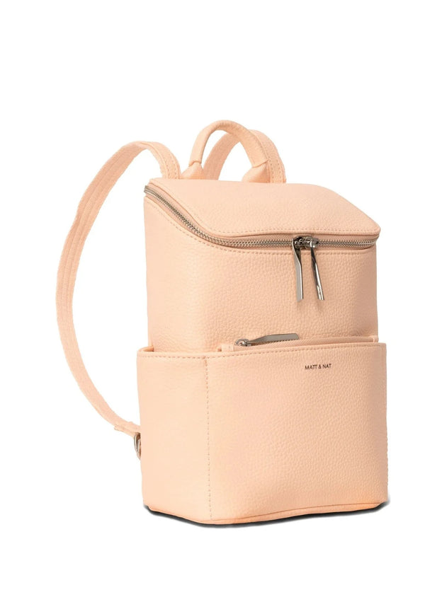 Braves Small Vegan Leather Backpack- Doll Peach