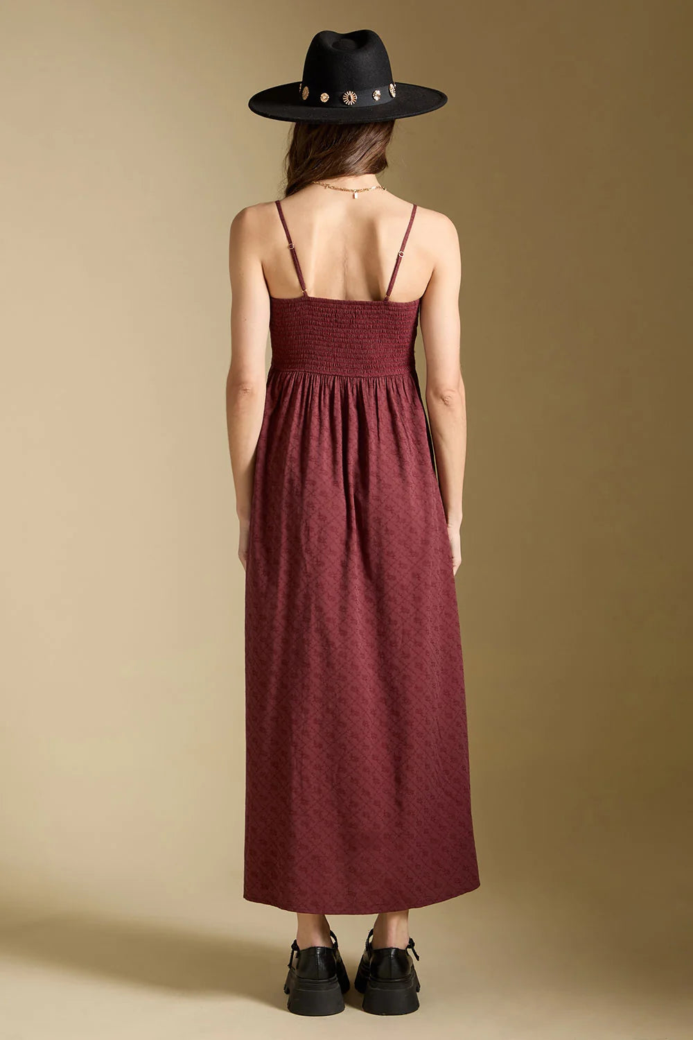 Adelana Tank Midi Dress - Merlot