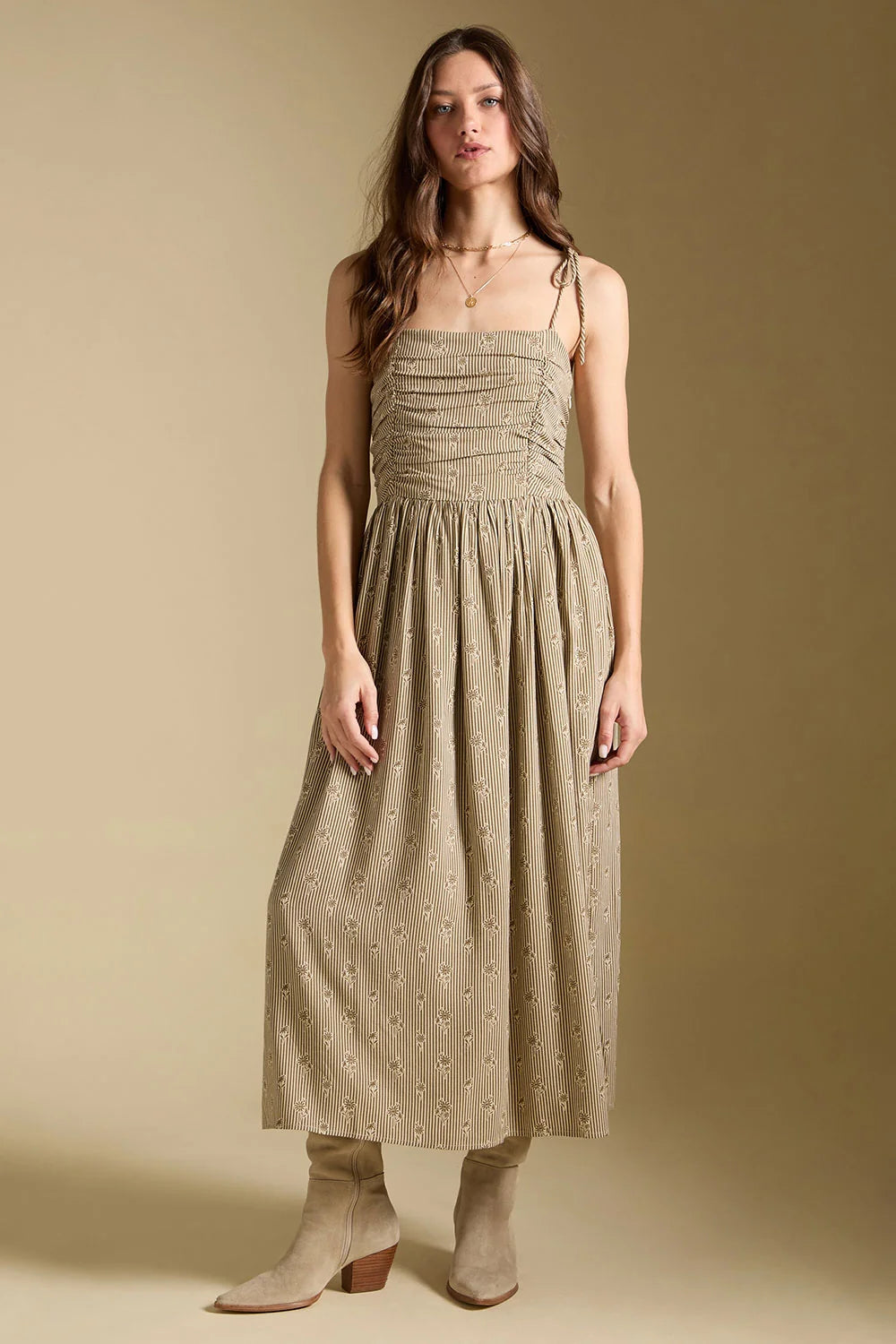 Calystah Tank Midi Dress - Olive