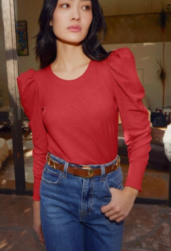 Romy Modest Tee—Maraschino Red