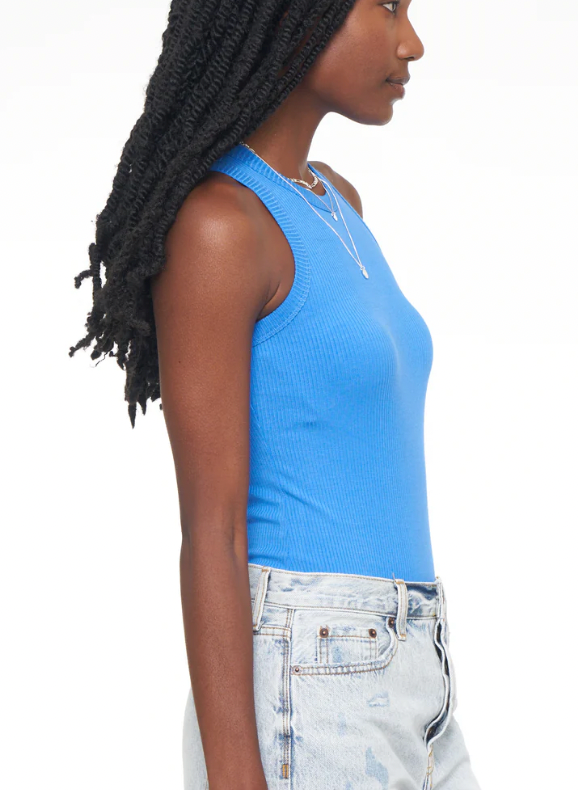 Blake Bodysuit Tank Top- Azure Blue