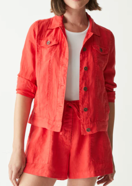 Jean Trucker Jacket- Pomodoro Red**FINAL SALE**