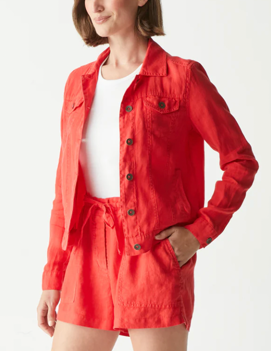 Jean Trucker Jacket- Pomodoro Red**FINAL SALE**