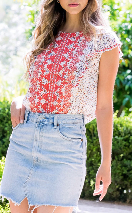 Embroidered Leopard Print Top