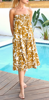 Heihee Strappy Drop Waist Cotton Dress