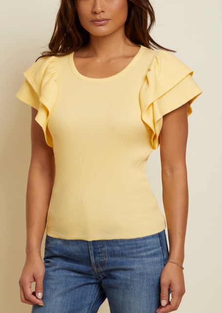 Irina Flirty Tee- Popcorn Yellow**FINAL SALE**