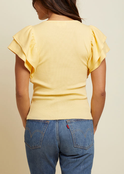 Irina Flirty Tee- Popcorn Yellow**FINAL SALE**