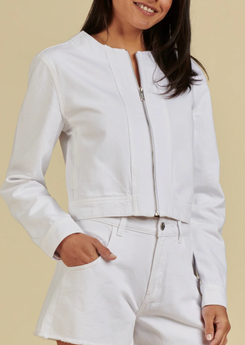 Drew Denim Jacket—White