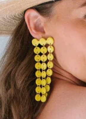 Yellow Cascading Shield Earrings**FINAL SALE**