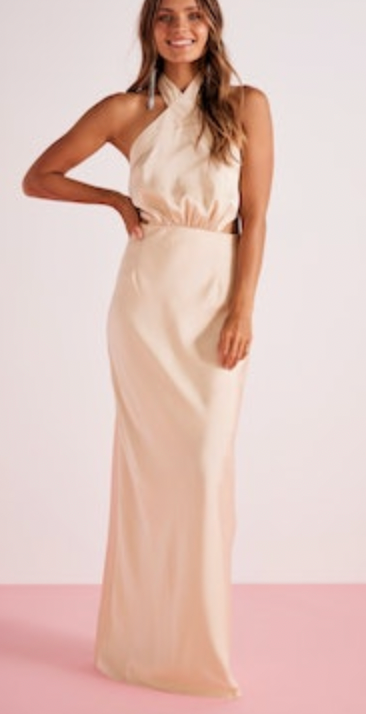 Finlay Halter Gown- Champagne*FINAL SALE*