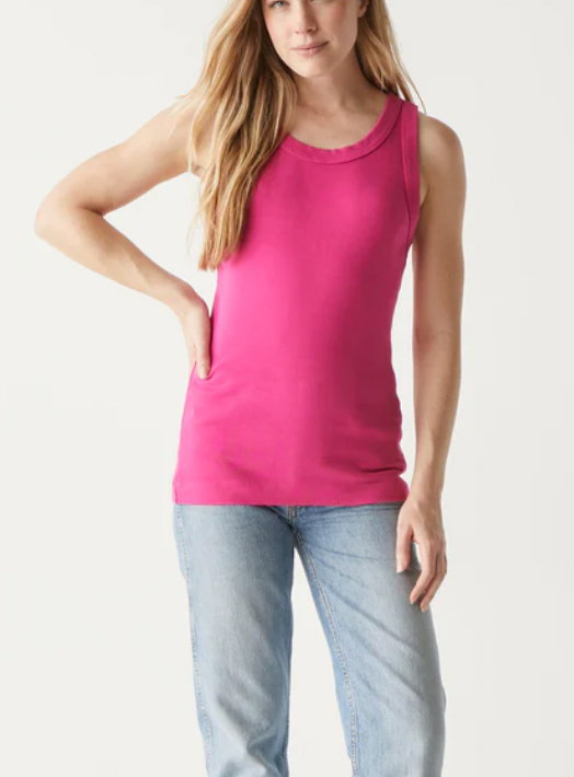 Paloma Wide Binding Tank- Dark Voltage Pink