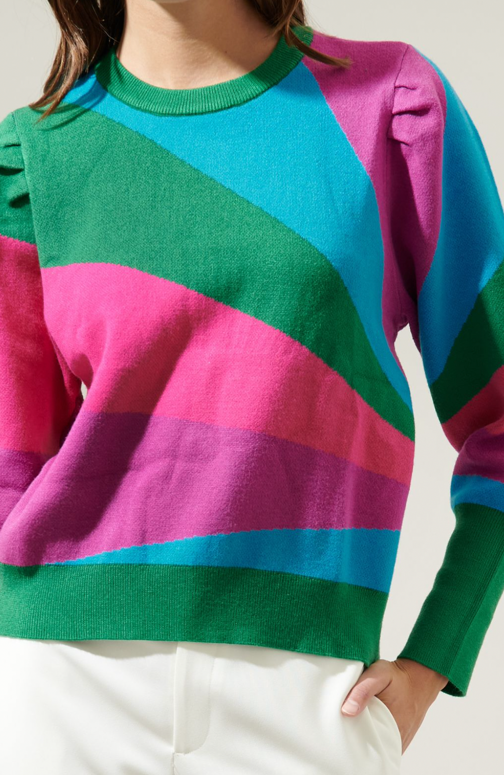 Eloy Graphic Puff Sleeve Sweater
