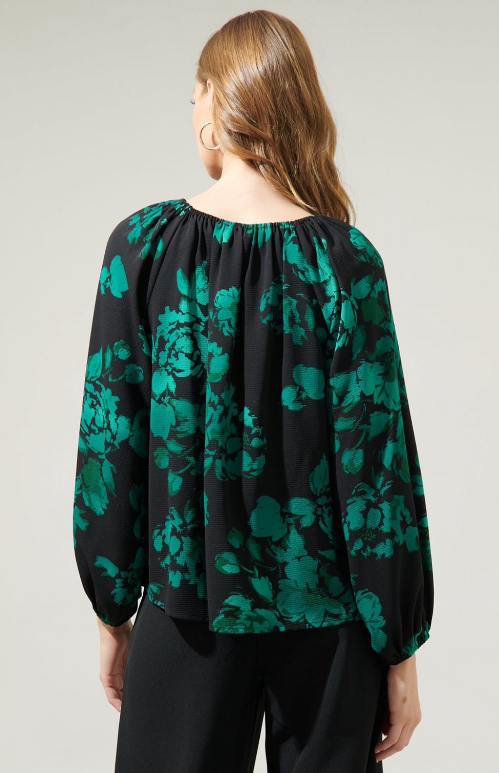 Krypton Floral Marica Balloon Sleeve Top