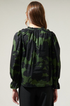 Night Moss Floral Russo Pleated Long Sleeve Blouse**FINAL SALE**