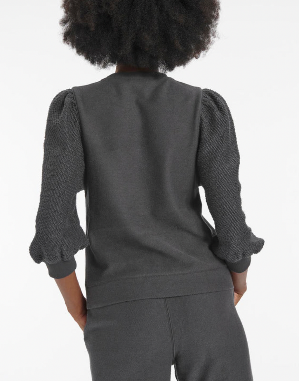 Evelyn Terry Pullover- Lead Grey**FINAL SALE**