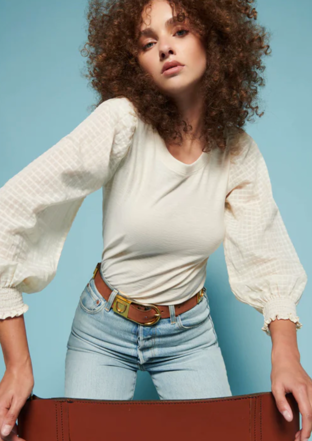 Libby Prim Long Sleeve Tee- Parchment **FINAL SALE**