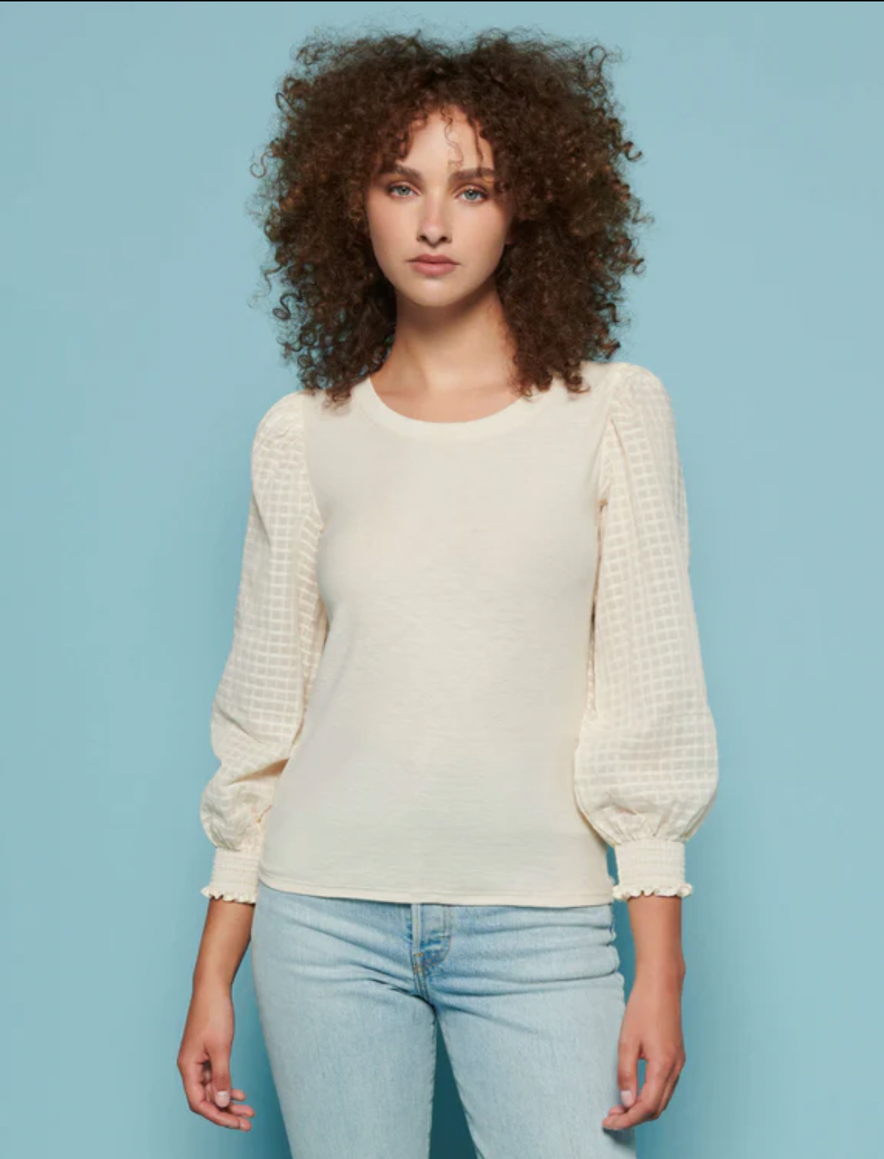 Libby Prim Long Sleeve Tee- Parchment **FINAL SALE**