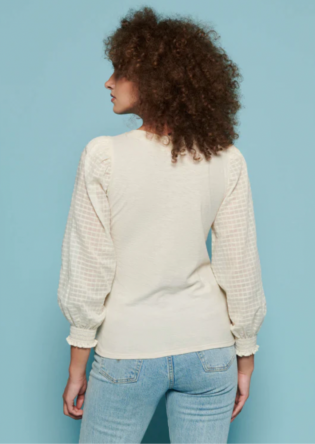 Libby Prim Long Sleeve Tee- Parchment