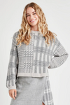 Elliott Plaid Sweater- Grey Glen Check