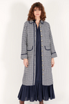 Lilibet Quilted Gingham Jacket- Indigo/Ivory