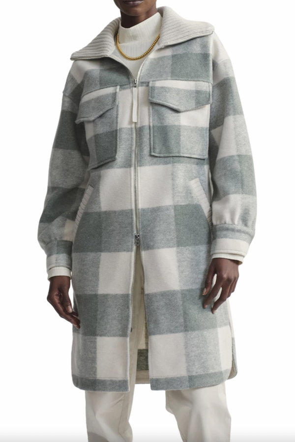 Adriana Relaxed Fleece Coat—Lily Macro Check