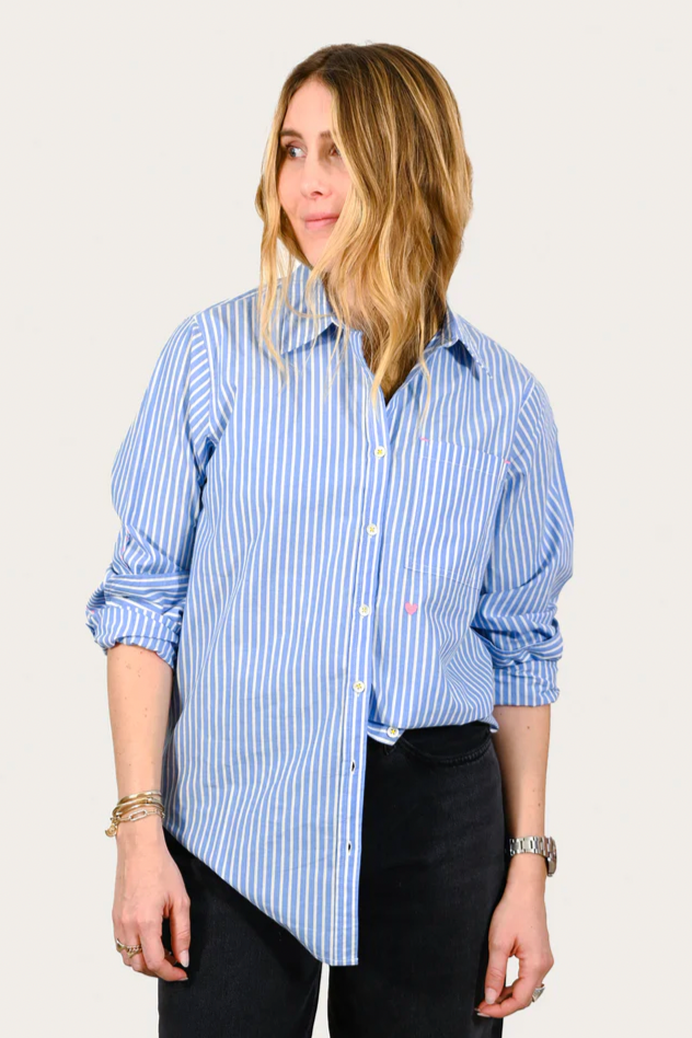 The Mia Shirt Stripe- Blue