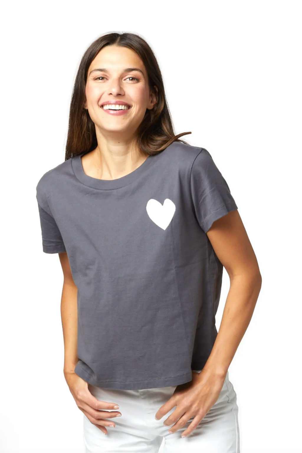 Suke Tee Contrast Imperfect Heart- Faded Carbon