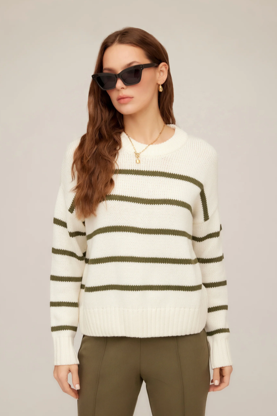 Luca Crewneck Sweater- Stripe