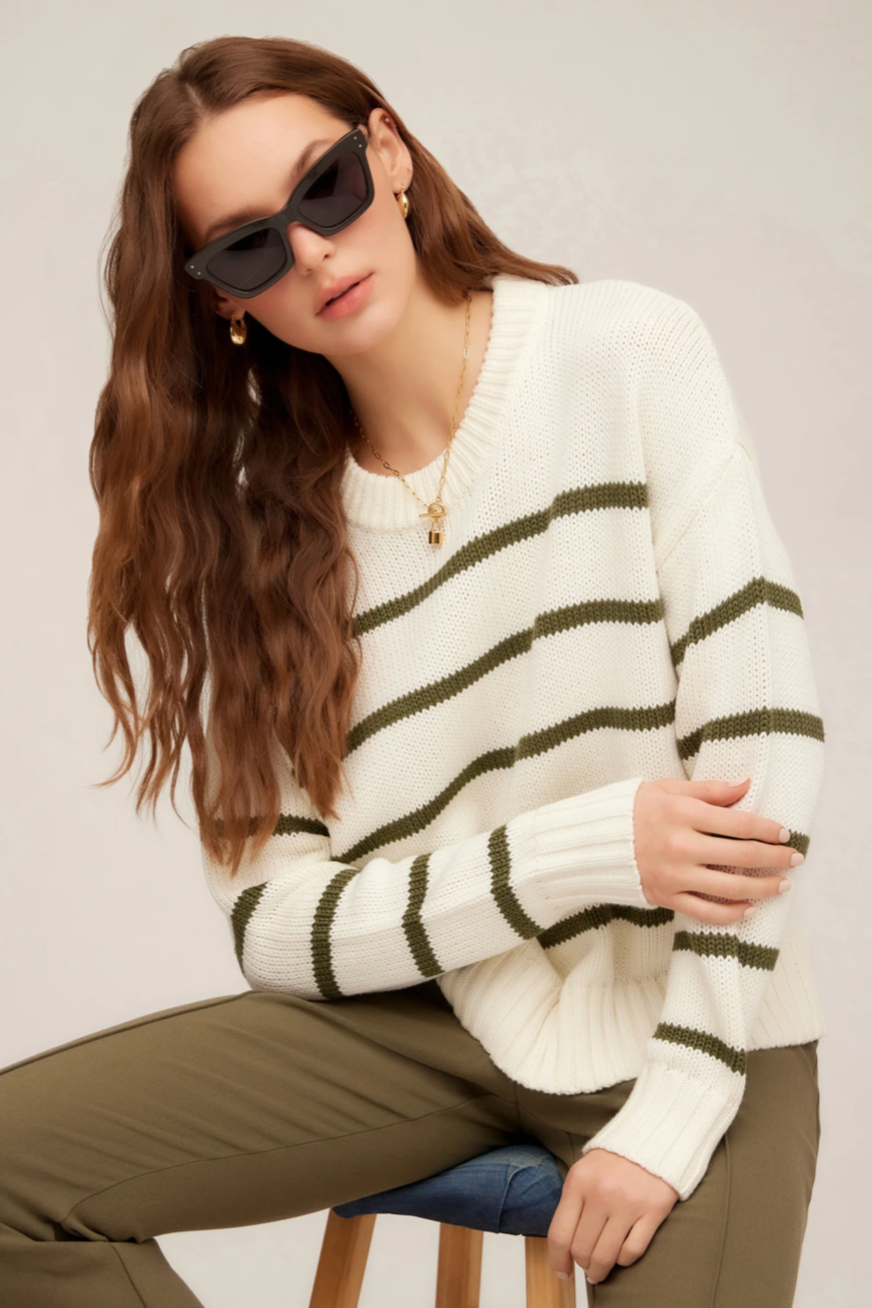 Luca Crewneck Sweater- Stripe