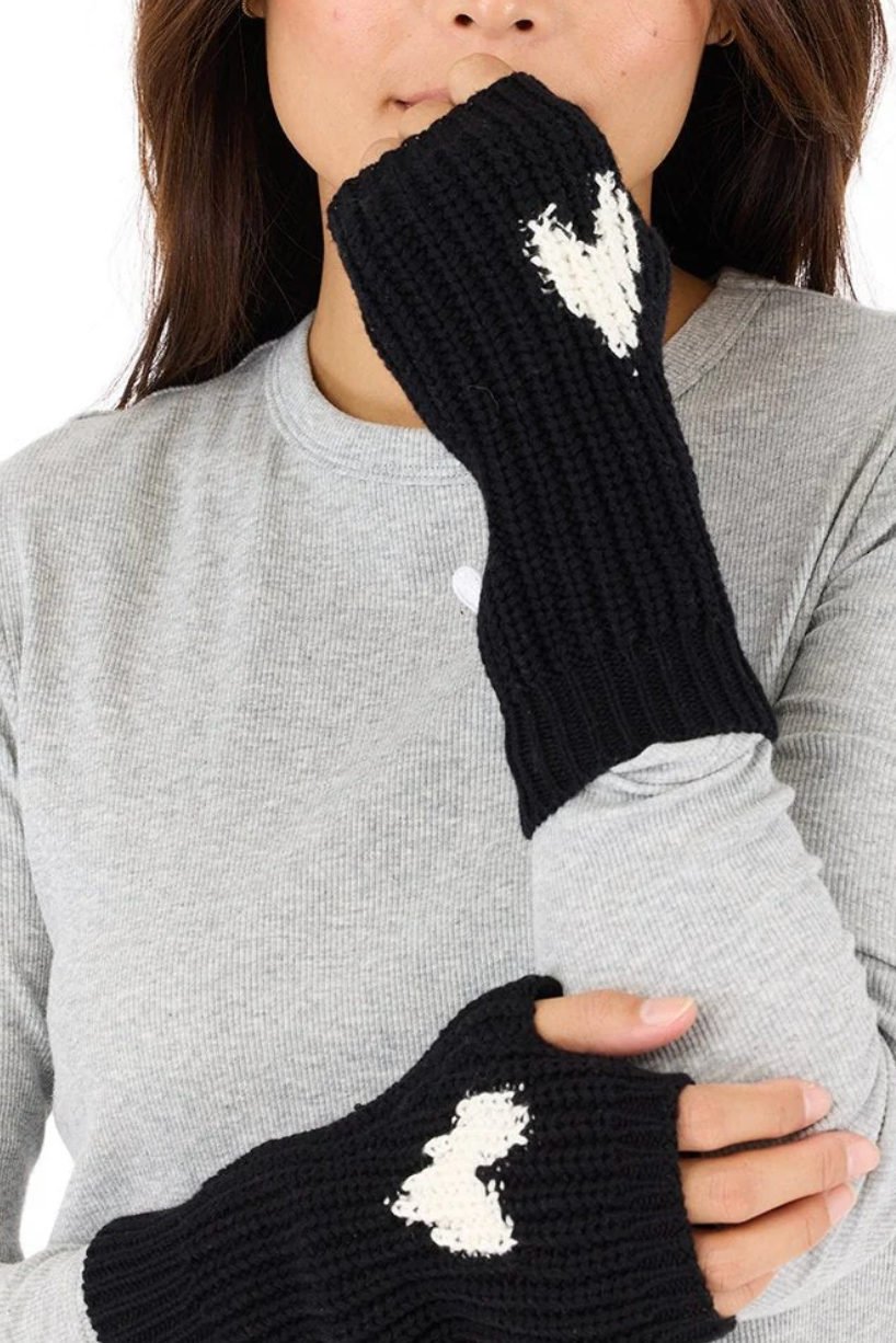 Imperfect Heart Smittens- Black