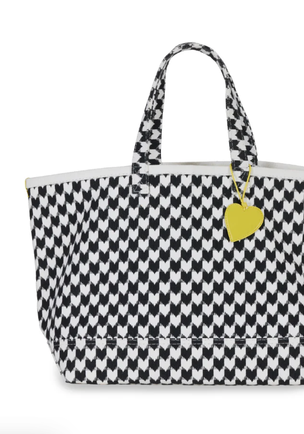 KR Heart in Check Tote- Black/White