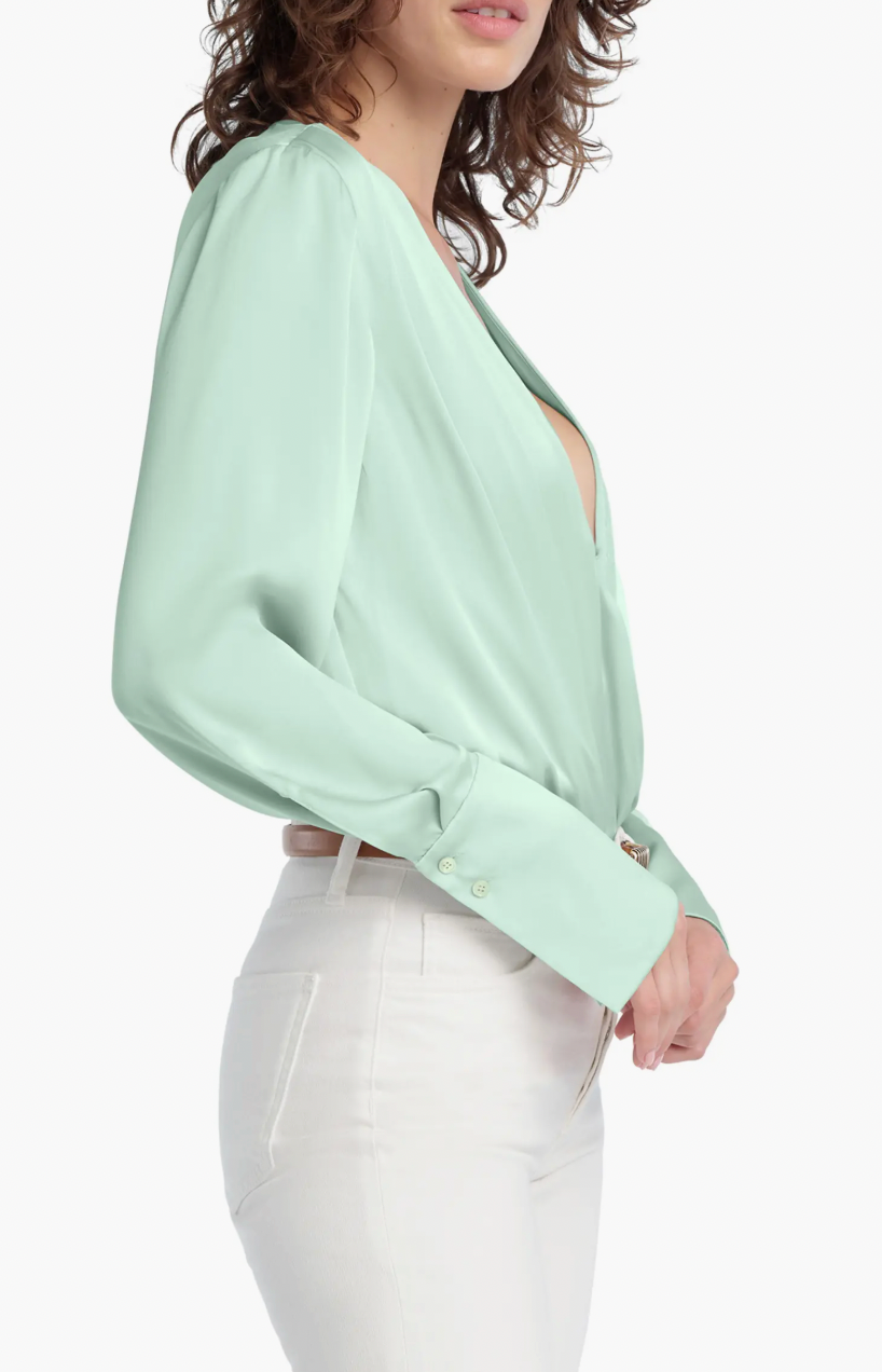 The Date Blouse- Light Sage