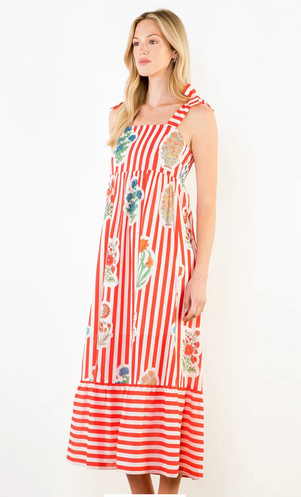 Tie Strap Floral Detail Dress