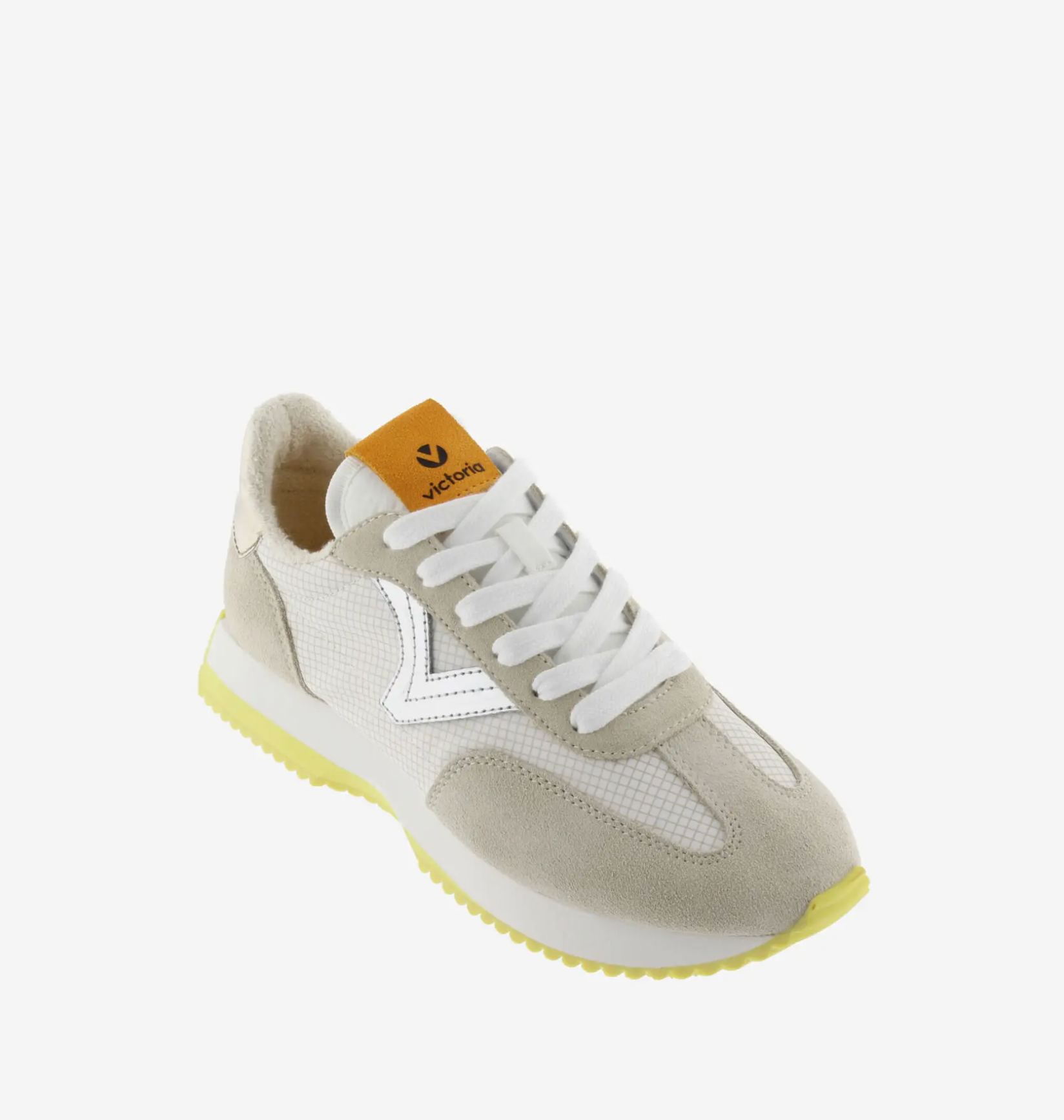 Victoria Cosmos Nylon and Suede Sneaker- Beige Metallic