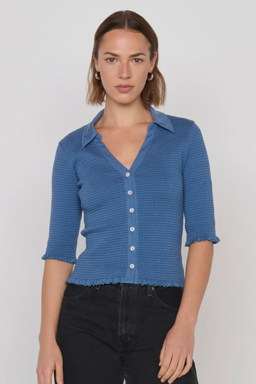 Peggy Smocked Top- Bella Blue