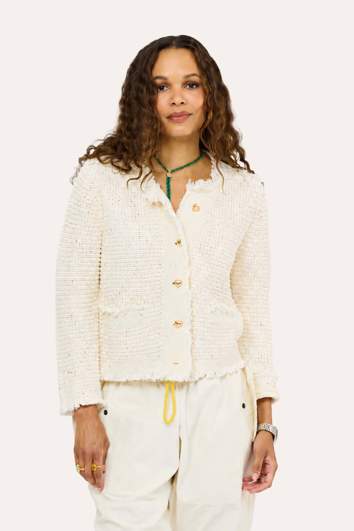 Fringe Beau-Lero Cardigan- Natural