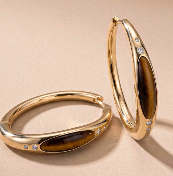 Tiger’s Eye Solstice Hoops