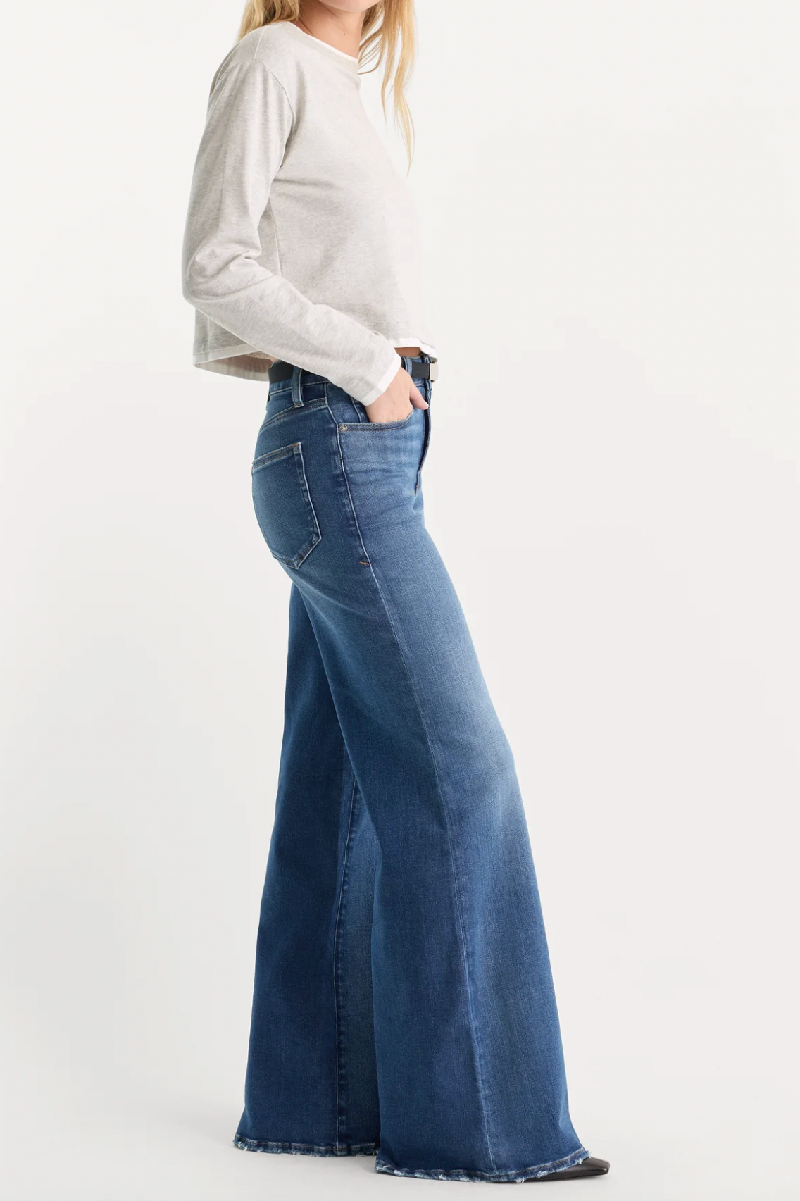 Soft Tech Good Petite Palazzo Jeans- Ridicule