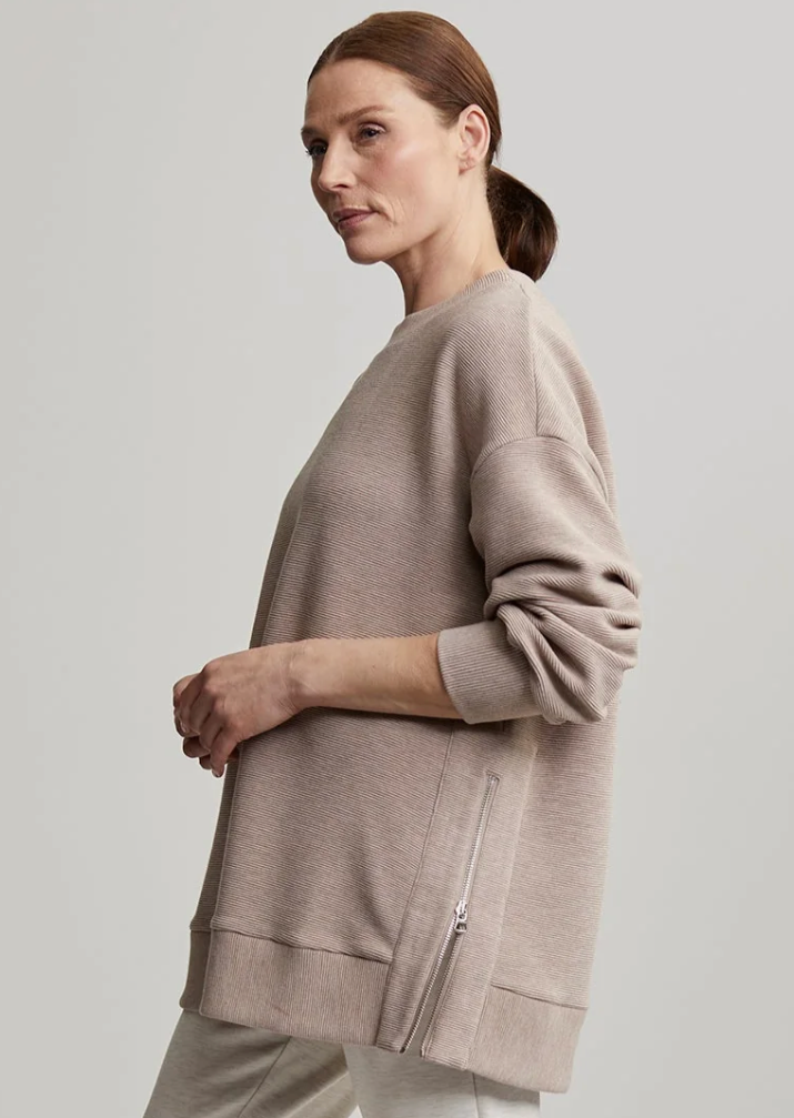 Mae Boyfriend Sweatshirt- Taupe Marl