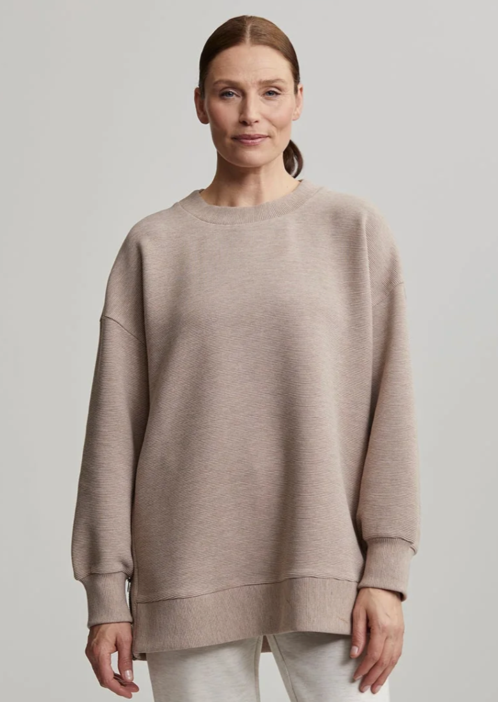 Mae Boyfriend Sweatshirt- Taupe Marl