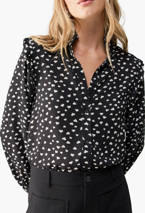 Piece of My Heart Blouse- Queen Of Hearts