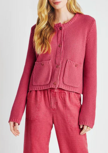 Andrea Cropped Cardigan- Rossa