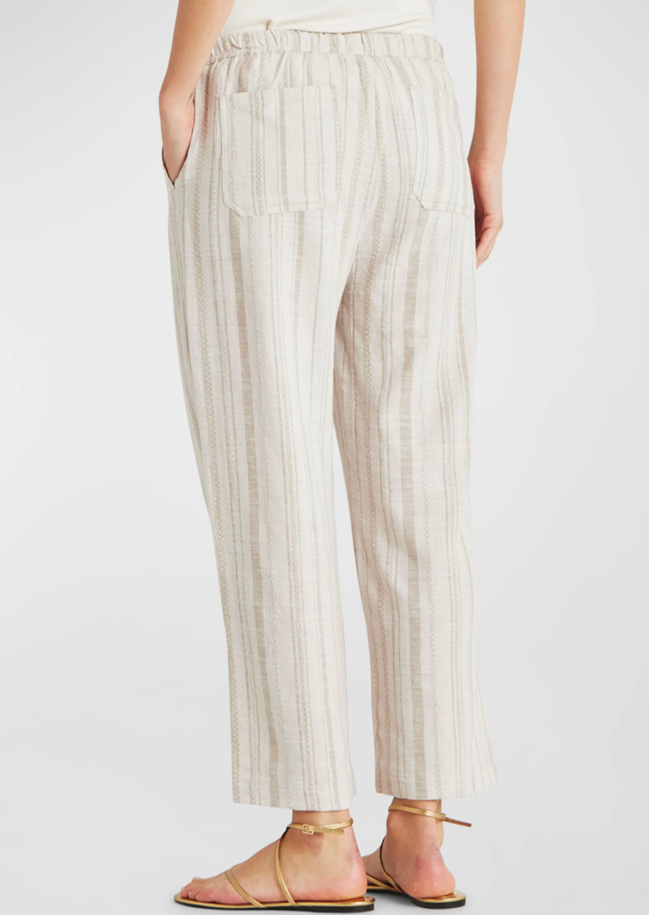 Angie Stripe Wide Leg Pant- Fawn Yard Dye **Final Sale**