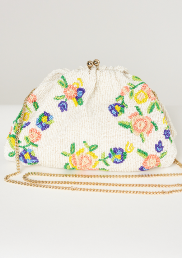 Birdie Beaded Clutch