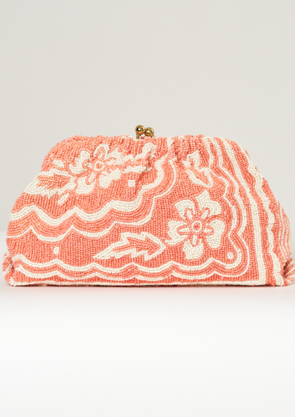 Sylvie Bead Clutch- Coral Pink