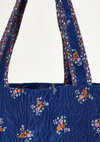 Vivi Print Quilted Tote- Navy