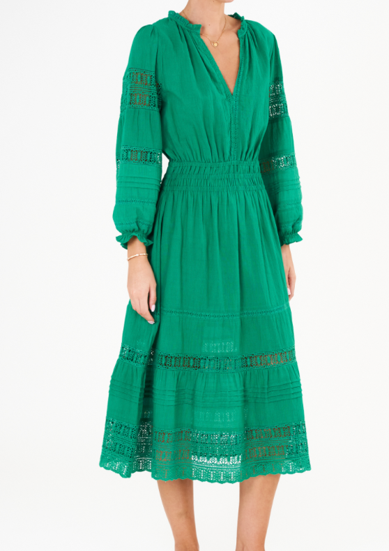 Loretta Midi Dress- Green