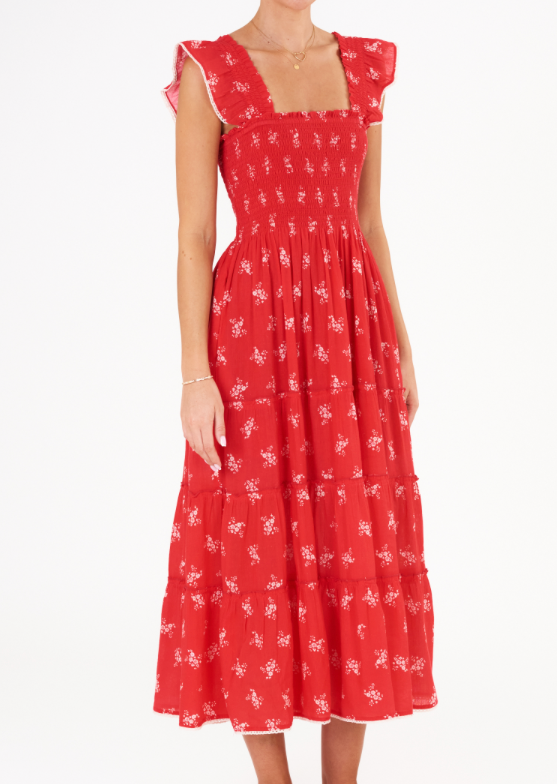 Vivi Print Maxi Dress- Red