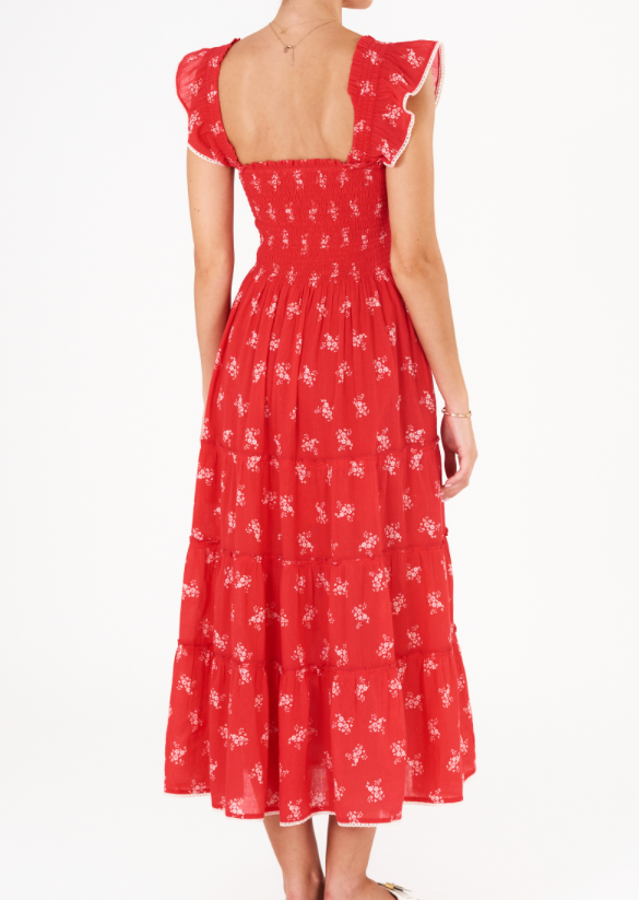Vivi Print Maxi Dress- Red